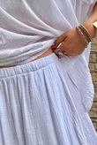 Annie Cushion Cotton Barrel Culotte Pant White